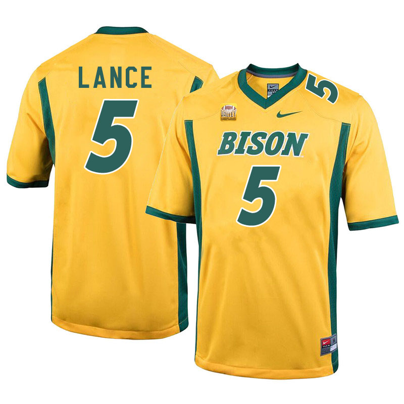 Men #5 Trey Lance North Dakota State Bison College Football Jerseys Sale-Yellow